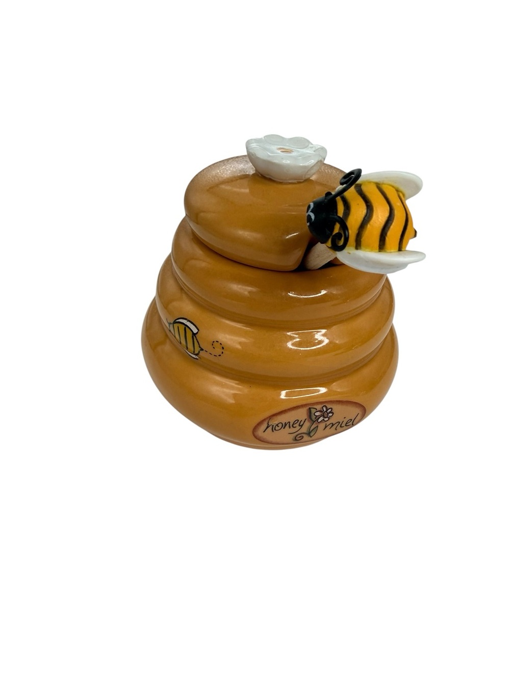 Honey jar bee  beehive honey miel stirring stick dipper farm house cottage core